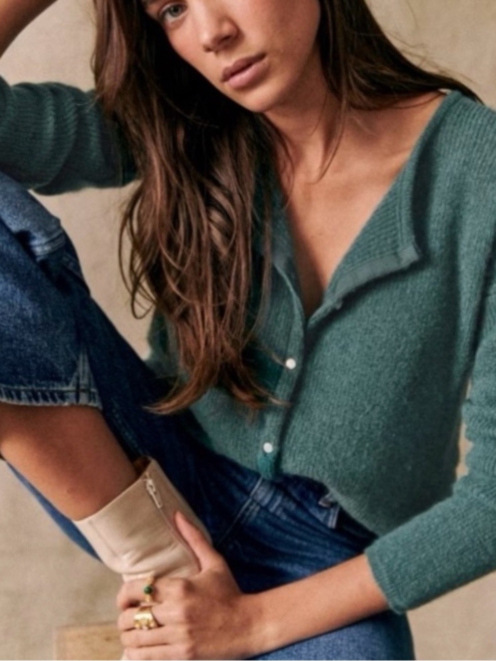 Sezane Gaspard cardigan Sweater - Teal
